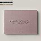 Palinkėjimų knyga „Dusty Rose" horizontalaus formato, veliūrinis viršelis