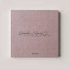 Palinkėjimų knyga „Dusty Rose" kvadratinio formato, veliūrinis viršelis