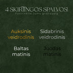 Palinkėjimų knygos „Forest Green" užrašo spalvos: auksinė, sidabrinė, juoda, balta